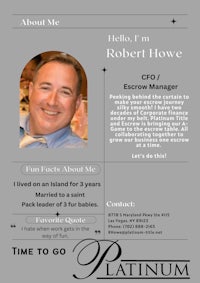 a flyer for robert howe